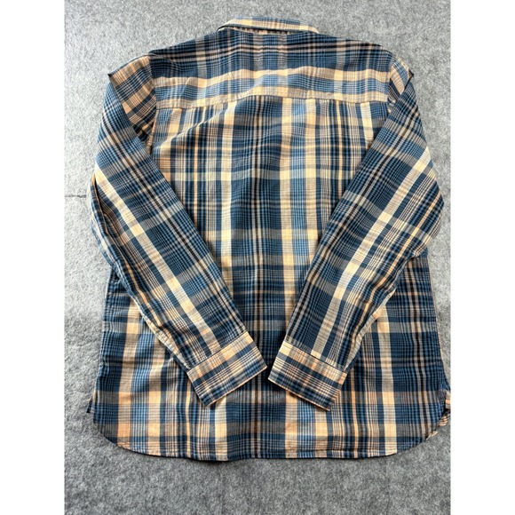 Levi's Men's M Plaid Long Sleeve Button Up Shirt Blue Orange Casual Workwear - Picture 5 of 12